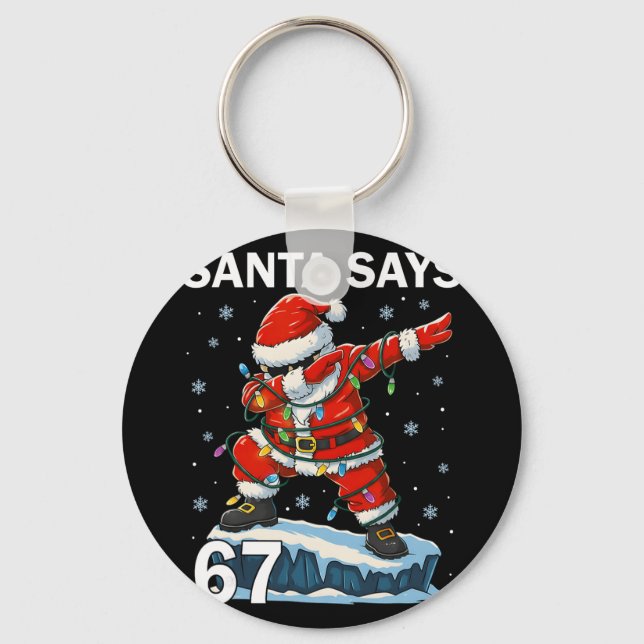 Chaveiro 67 Meme Engraçado Seis Sete Natal 6-7 Meme Papai N (Frente)