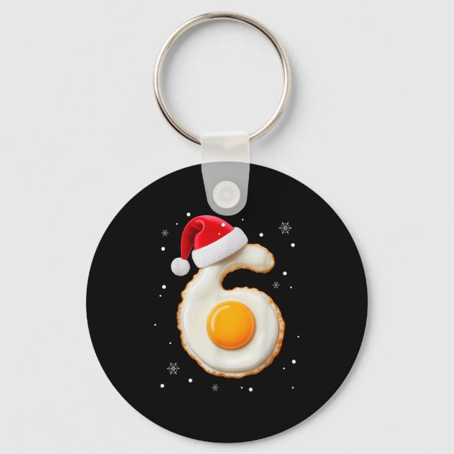 Chaveiro 67 Meme Funny Number 6 Egg Bacon Matching Christma (Frente)
