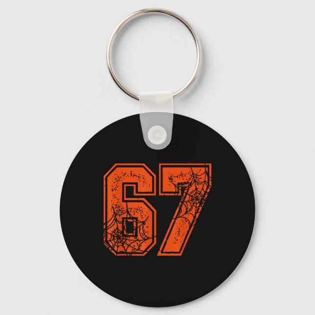 Chaveiro 67 Meme Funny Six Seven Gen Alpha Halloween Pumpki (Frente)