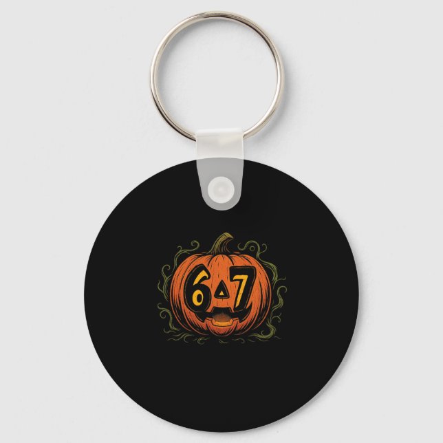 Chaveiro 67 Meme Halloween Pumpkin - Six Seven Gen Alpha Z  (Frente)