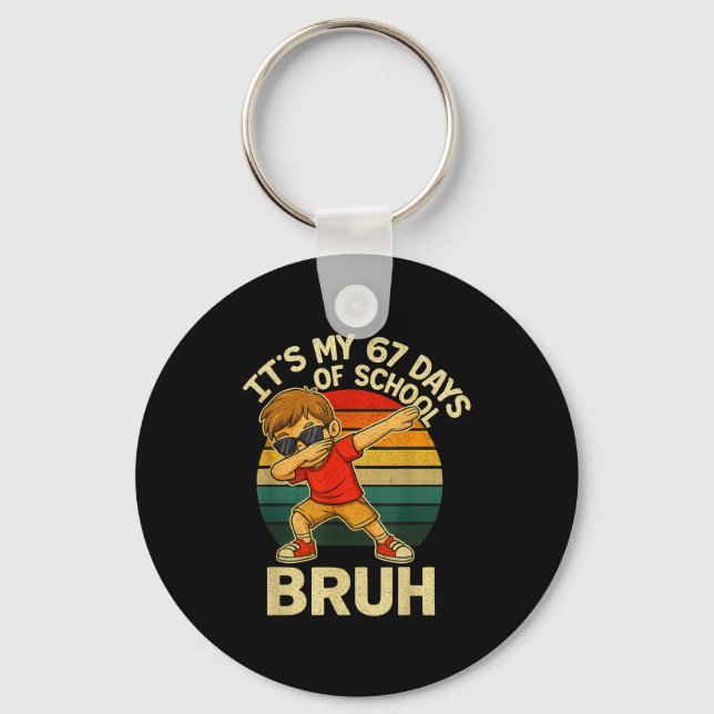 Chaveiro 67 Meme Numbers Dabbing It's My 67 Days Of School  (Frente)