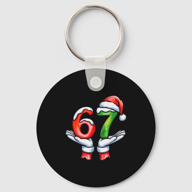 Chaveiro 67 Meme Santa Claus Hand Funny Six Seven Christmas (Frente)