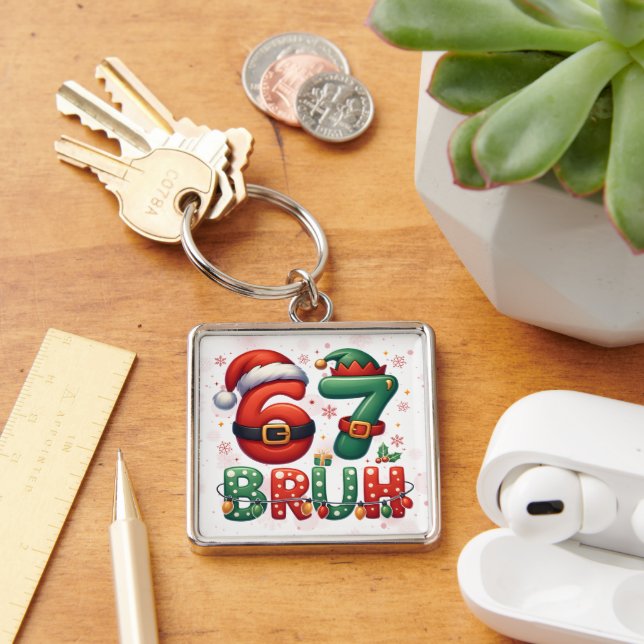 Chaveiro 67 Meme Seis Sete Bruh Natal Divertido 6 7 (Mesa)