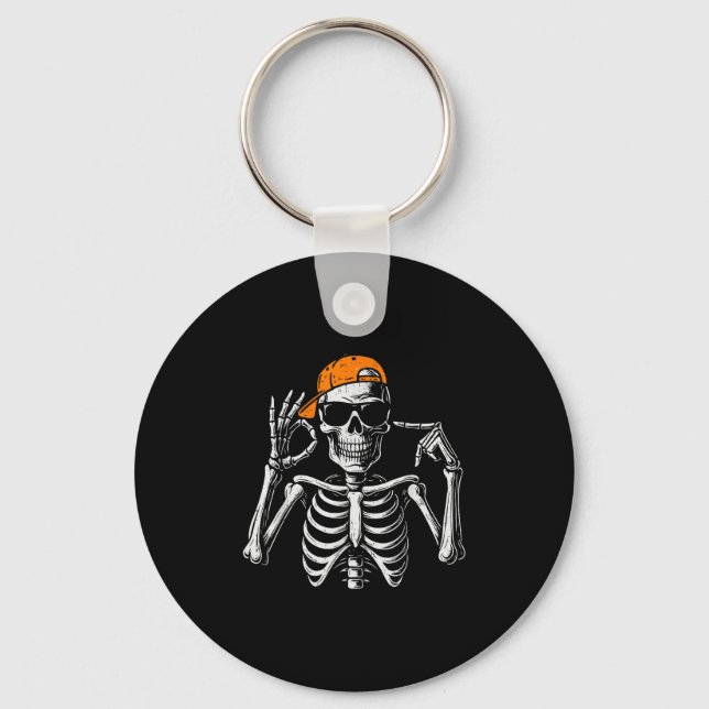 Chaveiro 67 Meme Trendy Skeleton Halloween Funny Six Seven  (Frente)