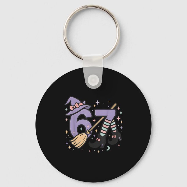 Chaveiro 67 Meninas de Halloween Bruxas Seis Sete 6 7 (Frente)