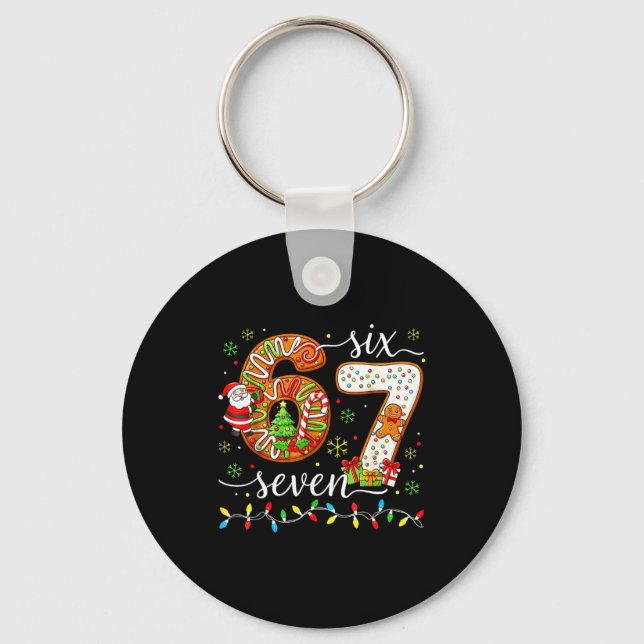 Chaveiro 67 Natal 6 7 Meme Pijama Feriado Gen Alpha Sl (Frente)