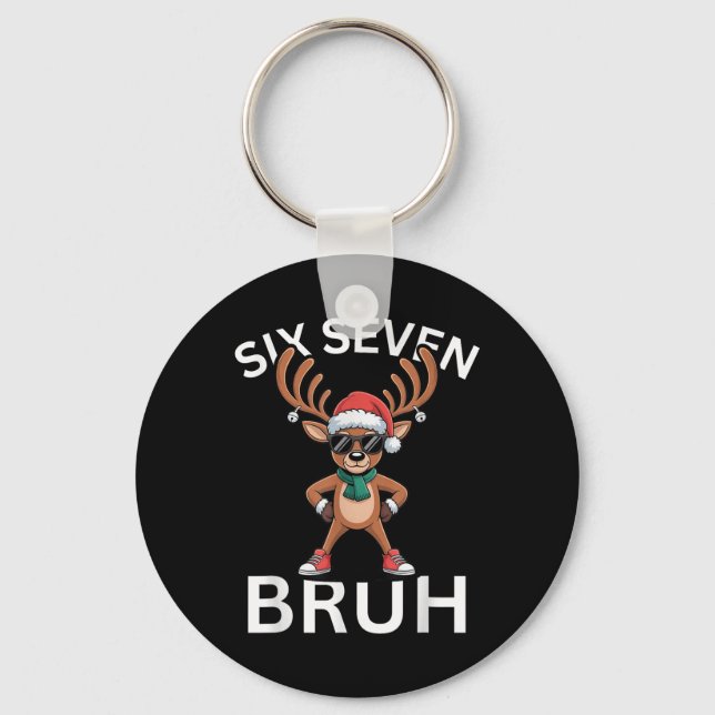 Chaveiro 67 Natal Divertido Seis Sete Meme Brainrot Rena (Frente)
