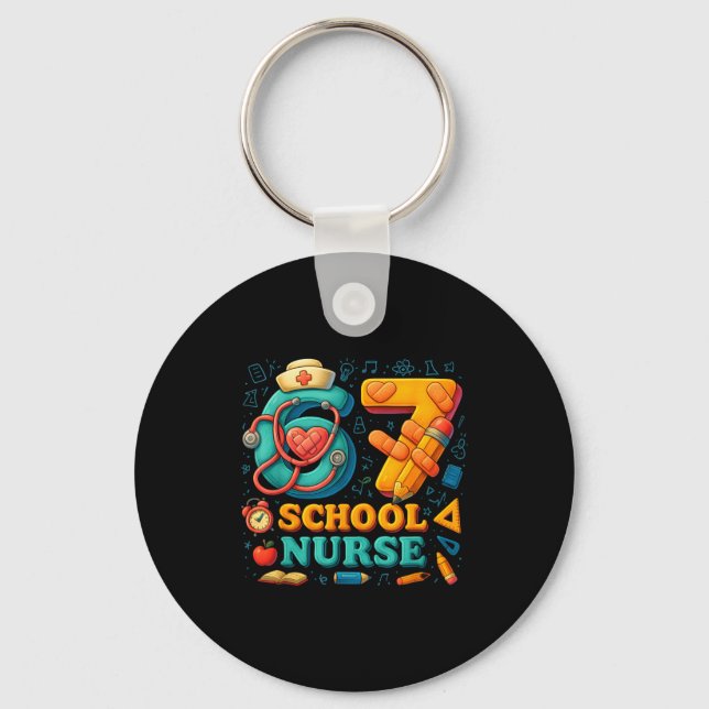 Chaveiro 67 Nurse Days Funny Medical Back To School  (Frente)