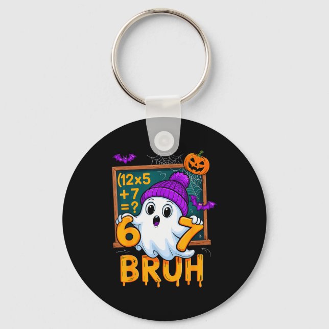 Chaveiro 67 Professor Fantasma de Halloween Seis Sete Meme  (Frente)