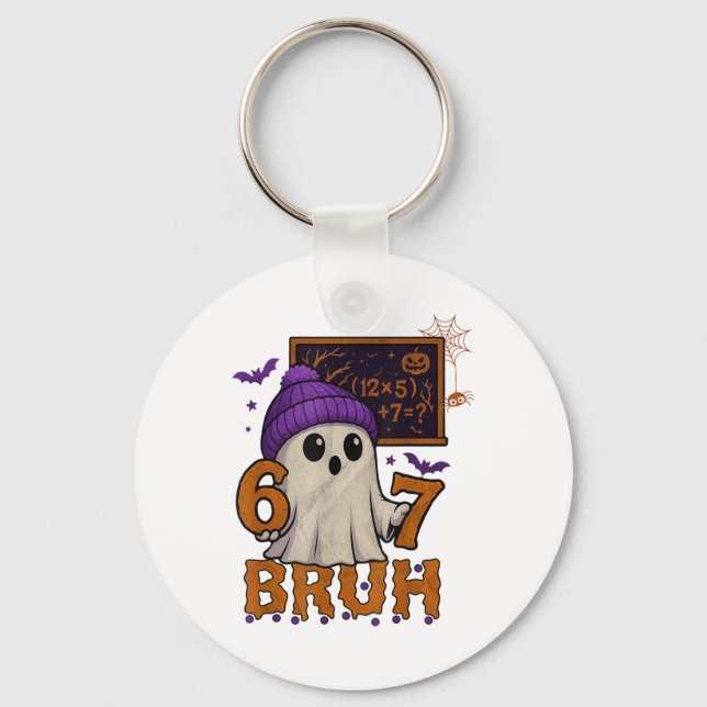 Chaveiro 67 Professor Fantasma de Halloween Seis Sete Meme  (Frente)