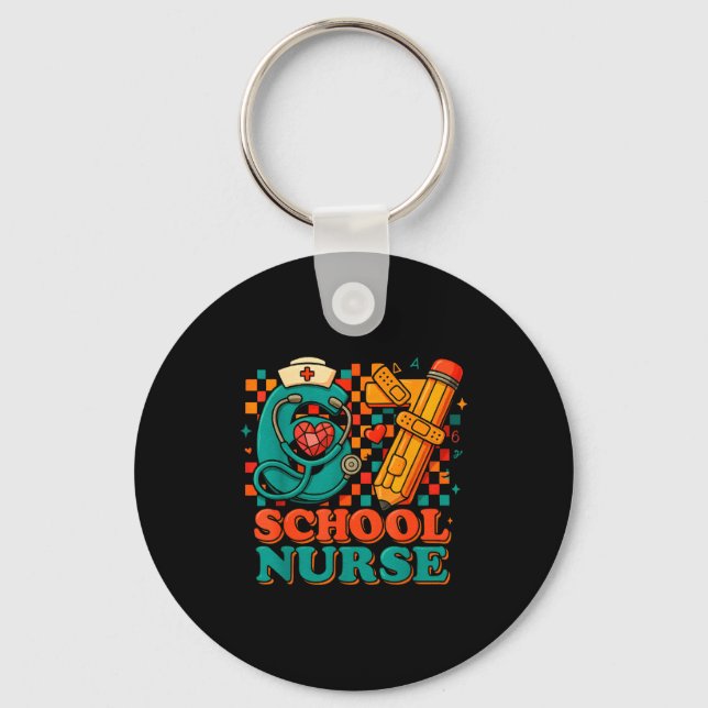 Chaveiro 67 School Nurse Days Pencil Heart Funny Medical  (Frente)