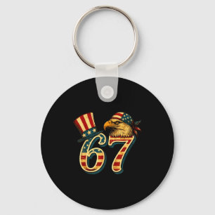 Chaveiro 67 seis sete bandeira americana águia 4 de julho