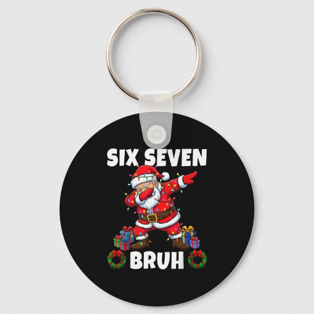 Chaveiro 67 Six Seven Bruh Santa Dabbing Christmas Funny 6  (Frente)