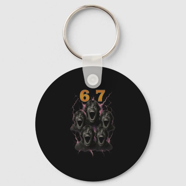 Chaveiro 67 Six Seven Contrabando 6 7 Design de Meme Engraç (Frente)