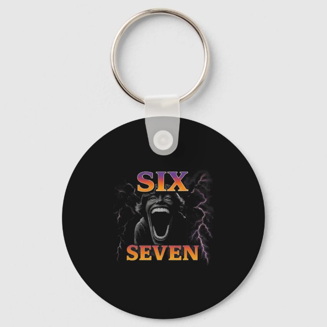 Chaveiro 67 Six Seven Contrafação 6 7 Design de Meme Engraç (Frente)