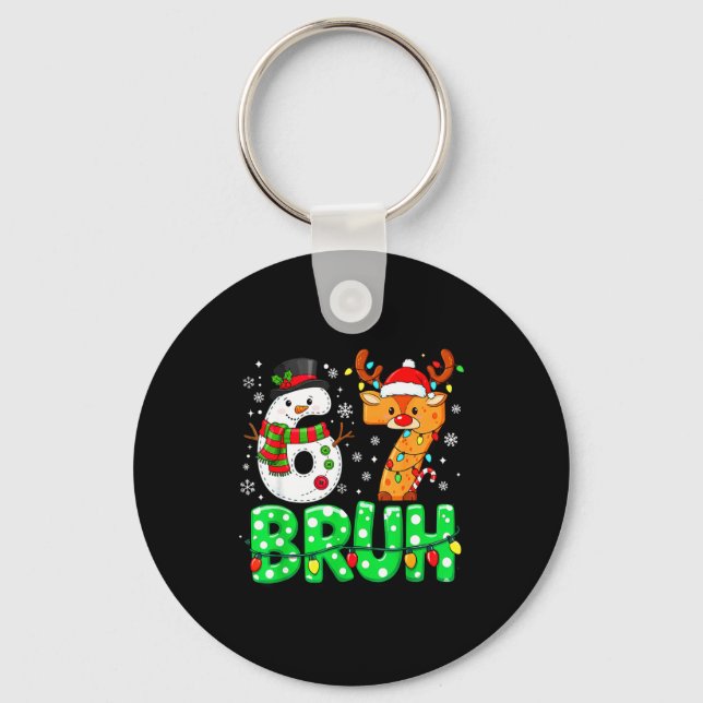 Chaveiro 67 Six Seven Funny Snowman Reindeer Bruh 6 7 Meme  (Frente)