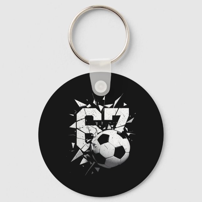 Chaveiro 67 Six Seven Futebol Meme de Rotação Cerebral da G (Frente)