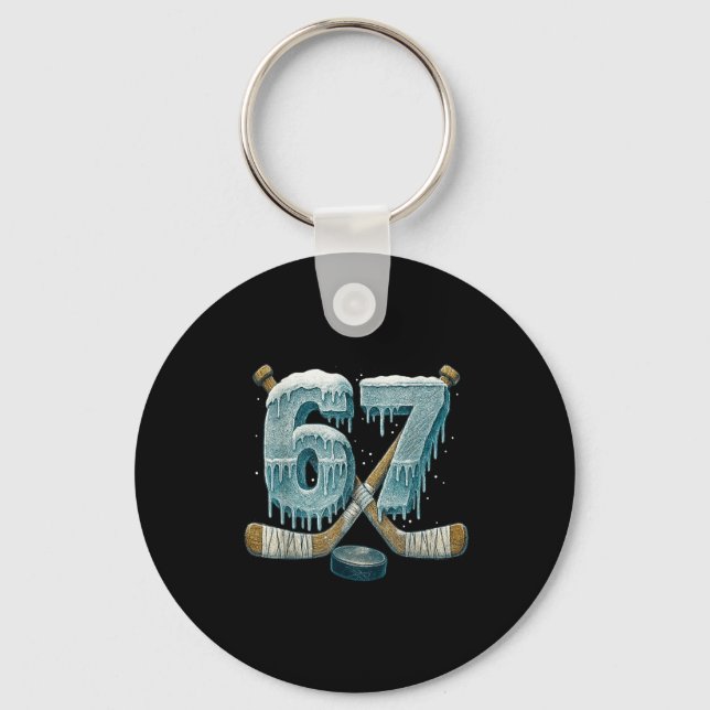 Chaveiro 67 Six Seven Hockey Drip Number Funny 6 7 Meme  (Frente)