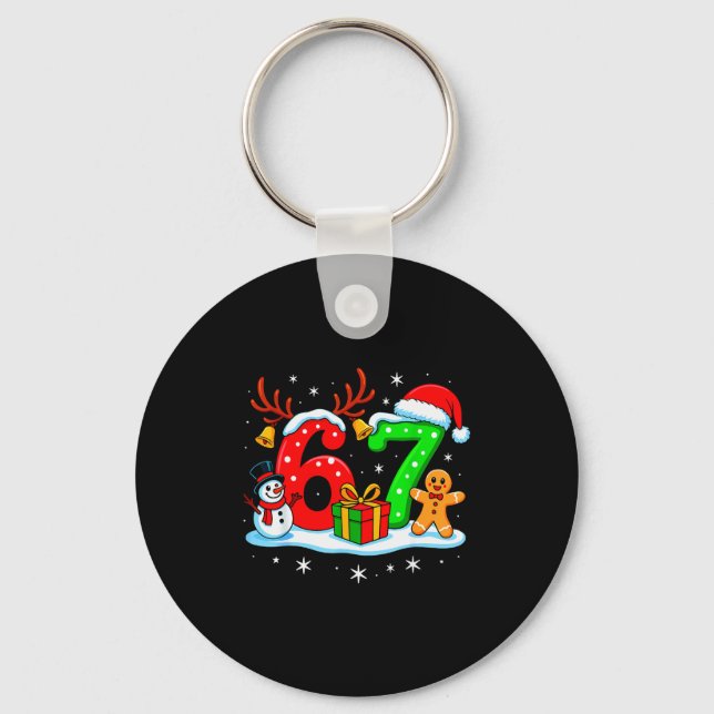Chaveiro 67 Six Seven Meme Gen Alpha Slang Funny Christmas  (Frente)