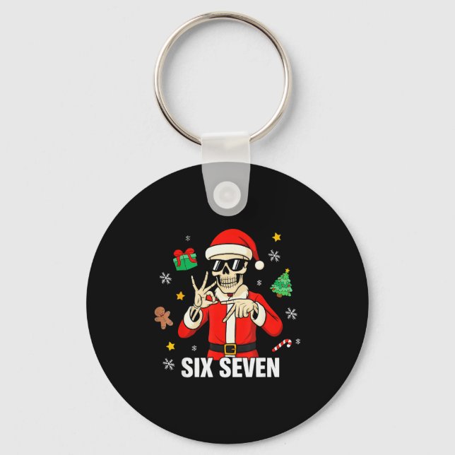 Chaveiro 67 Skeleton Funny Six Seven Gen Z Alpha Christmas  (Frente)