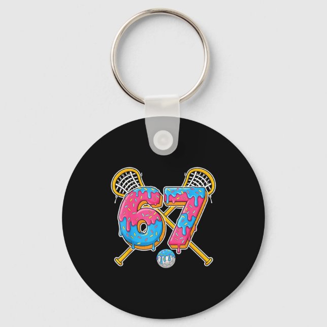 Chaveiro 67 Sorvete Drip Meme Geração Alpha Gíria Lacrosse  (Frente)