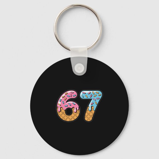 Chaveiro 67 Sorvete Drip Meme Six Seven Gíria Gen Alpha 2 (Frente)