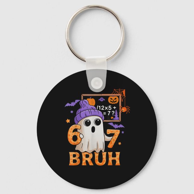 Chaveiro 67 Teacher Halloween Ghost Six Seven Meme Math Equ (Frente)