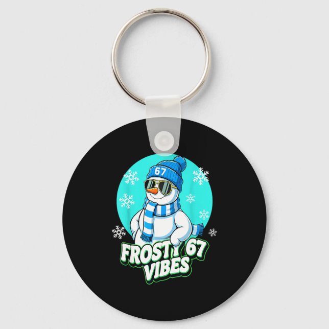 Chaveiro 67 Vibrações de Boneco de Neve Inverno Seis Sete M (Frente)