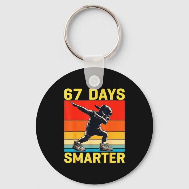 Chaveiro 67th Day Of School 67 Days Smarter Dabbing Six Sev (Frente)