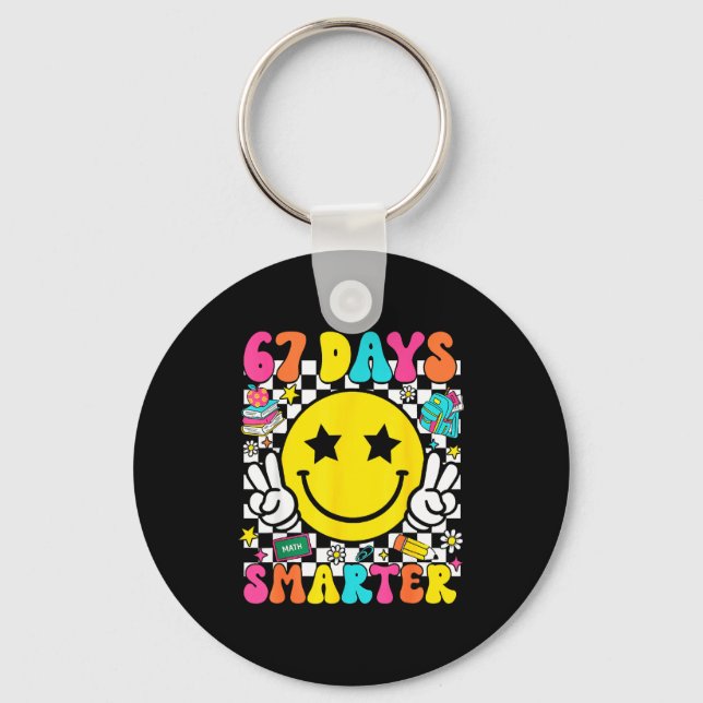 Chaveiro 67th Day Of School 67 Days Smarter Teacher Student (Frente)