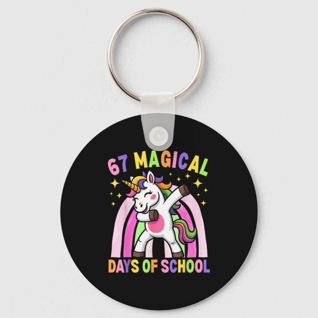 Chaveiro 67th Day Of School Unicorn 67 Magical Days Teacher (Frente)
