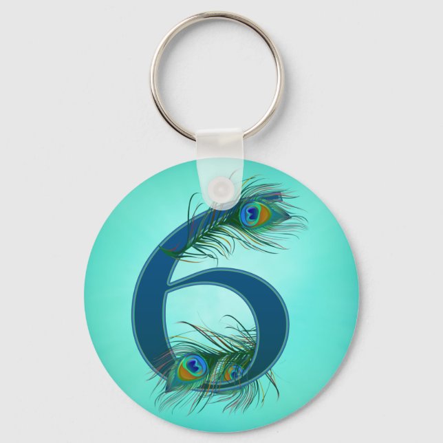 Chaveiro 6 / 6 / 6 / Aniversário / número 6 (Frente)