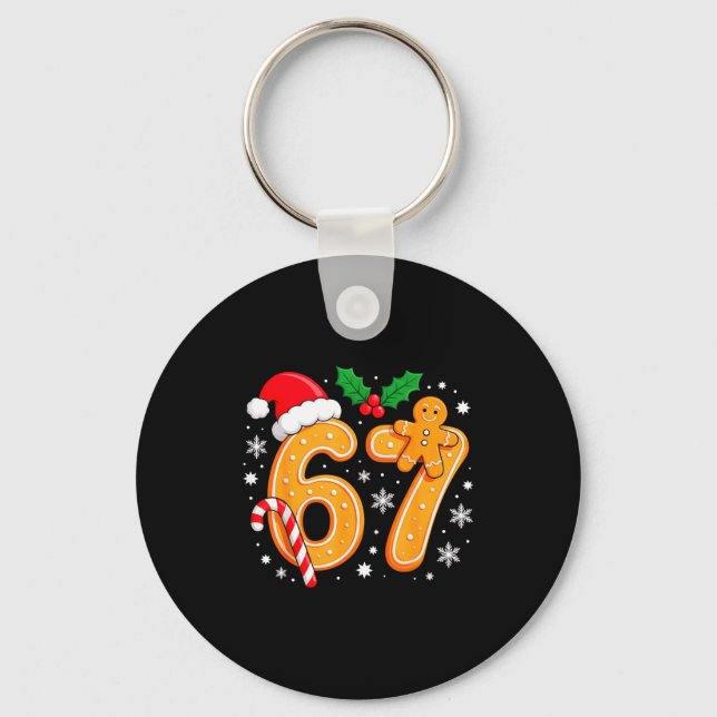 Chaveiro 6 7 Meme Natal 67 Seis Sete Biscoitos Gengibre (Frente)