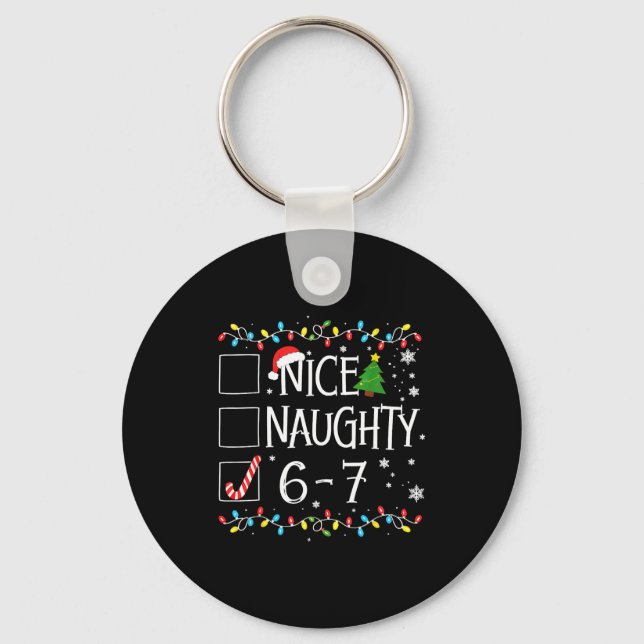 Chaveiro 6-7 Meme Nice Naughty 67 Christmas  (Frente)