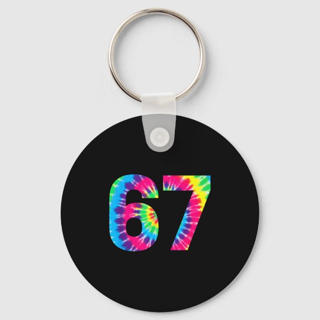 Chaveiro 6-7 Meme Tie Dye Cool Six-seven Funny 67 Gen Z Alp (Frente)