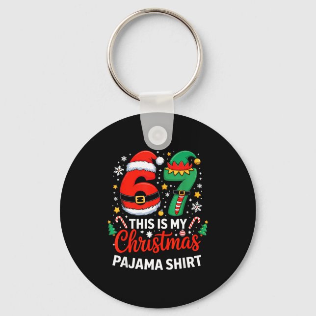 Chaveiro 6 7 Natal Six Seven Meme Minha Camisa de Natal do  (Frente)
