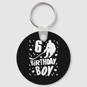 Chaveiro 6 Birthday Boy Ice Hockey Kids 6 Anos Festa