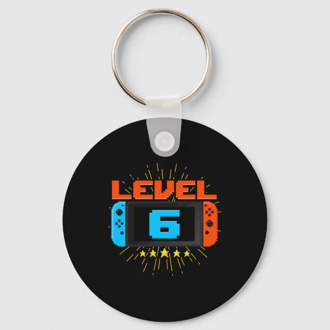 Chaveiro 6 Birthday Boy Level 6 Unlocked Video Game 6 Yea (Frente)