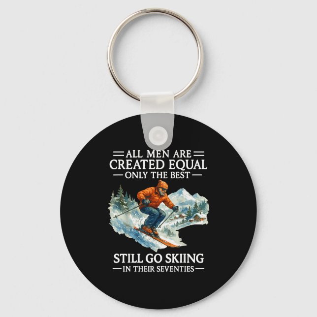 Chaveiro 70th Birthday Skier Man 70 Years Old Skiing Lover  (Frente)