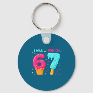 Chaveiro 7 anos de idade 7º aniversário 6 agora eu tenho 7