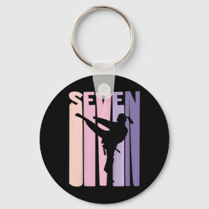 Chaveiro 7 Birthday Gift Karate Retro Taekwondo Martial A
