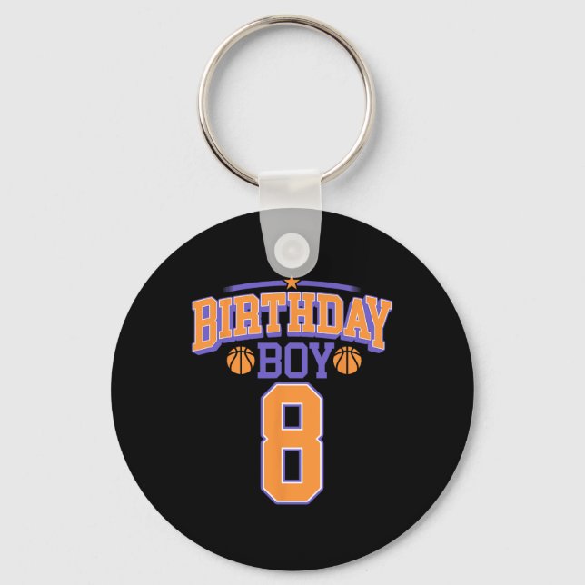 Chaveiro 8º aniversário Garoto de basquete com mais de 8 an (Frente)