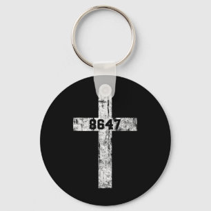 Chaveiro 8647 Anti Trump Cruz Cristão Jesus 86 47 Retro