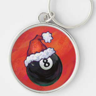 Chaveiro 8 Ball Christmas Red Hat