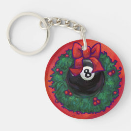 Chaveiro 8 Ball Christmas Wheath Red