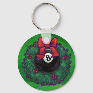 Chaveiro 8 Ball Christmas Wreath Green