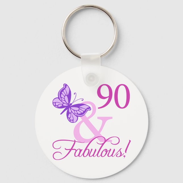 Chaveiro 90 E Presentes Fabulosos De Aniversário (Ameixa) (Frente)