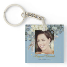 90 Floral Blue Dourado Foto Elegante Aniversário