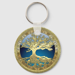 Chaveiro [90] Golden Celtic Tree of Life [3D]