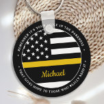 Chaveiro 911 Dispatcher Personalized Thin Gold Line<br><div class="desc">Personalized Thin Gold Line Keychain for 911 dispatchers and police dispatchers. Personalize this dispatcher keychain with name. This personalized dispatcher gift is perfect for police dispatcher appreciation, 911 dispatcher thank you gifts, and dispatcher retirement gifts or party favors. Order these dispatchers gifts bulk for the police department or fire station....</div>